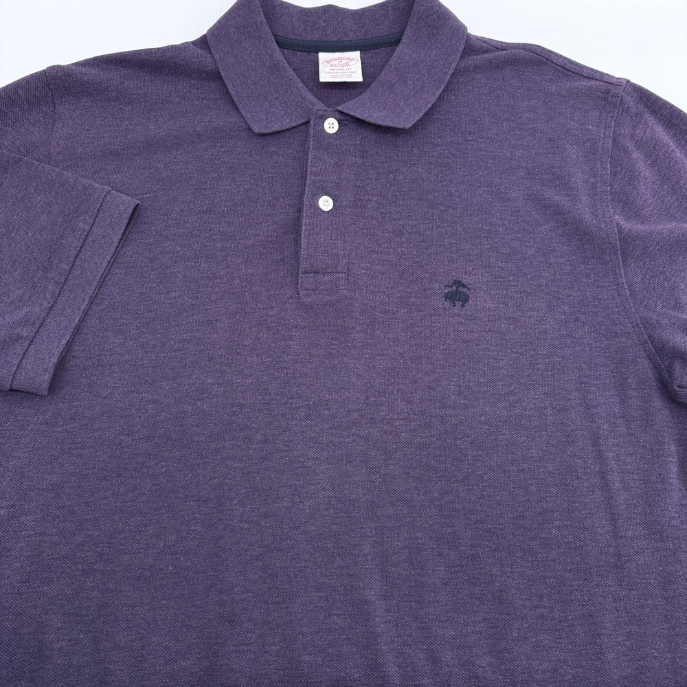 Brooks Brothers Original Fit Performance Polo Shirt Men M Purple Heather Cotton